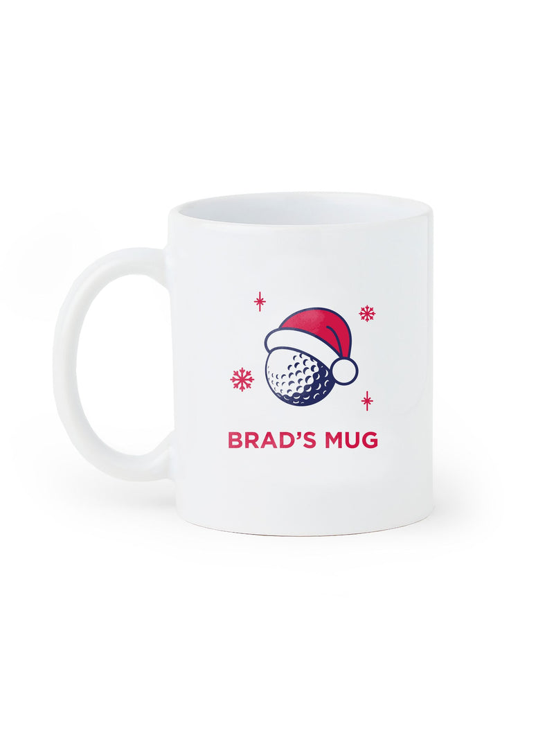 My American Golf personalised Santa hat mug (British brand)