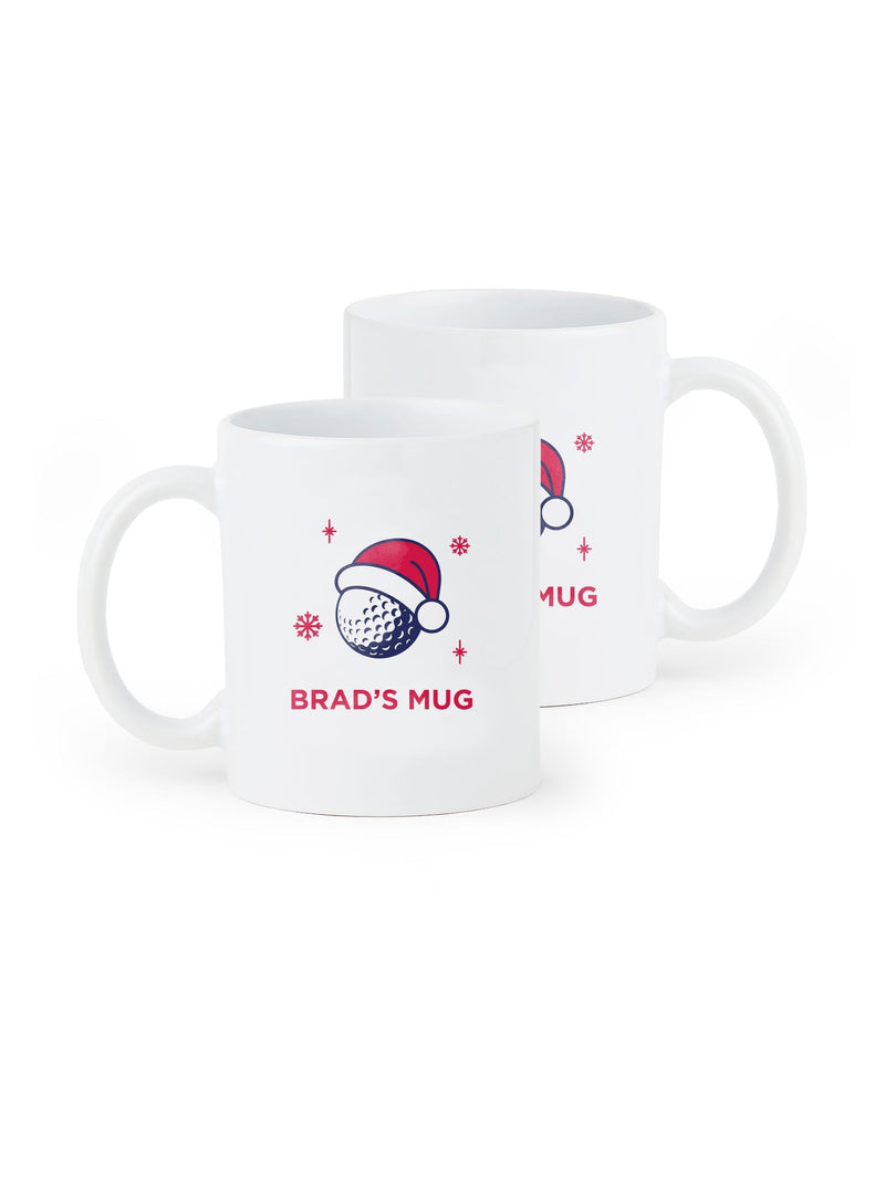 My American Golf personalised Santa hat mug (British brand)