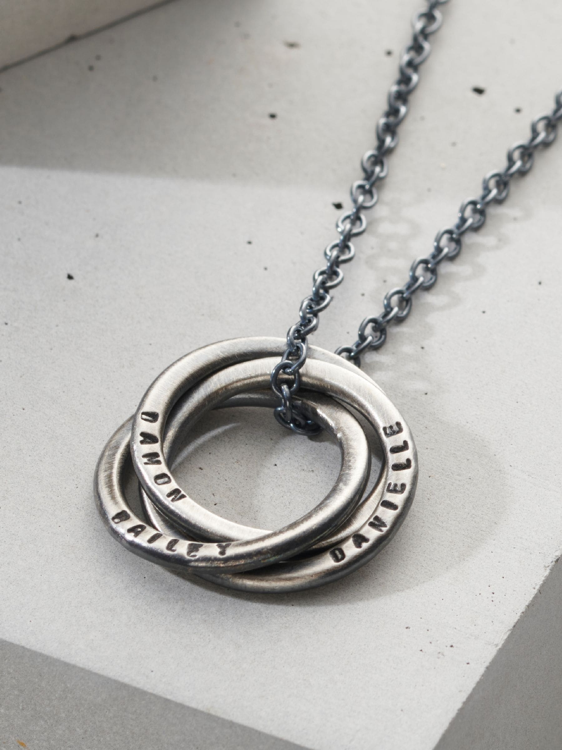 Posh Totty Designs men's oxidised Russian ring necklace, imported from the UK
