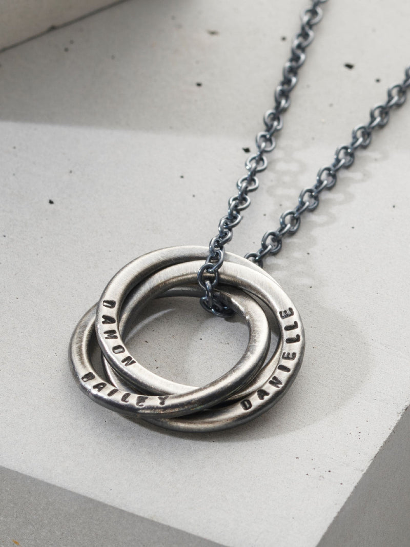 Posh Totty Designs men's oxidised Russian ring necklace, imported from the UK