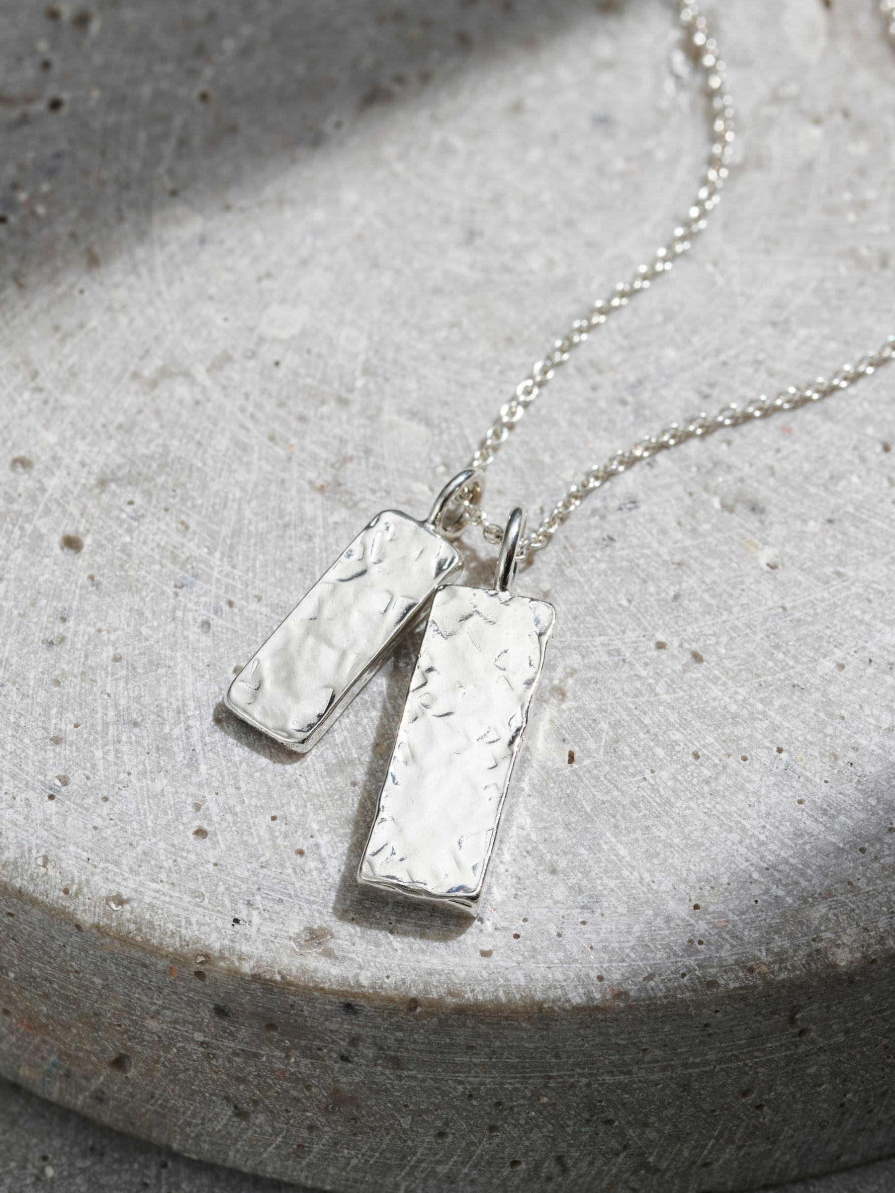 Posh Totty Designs personalised double tag sterling silver necklace 20 inch - British product