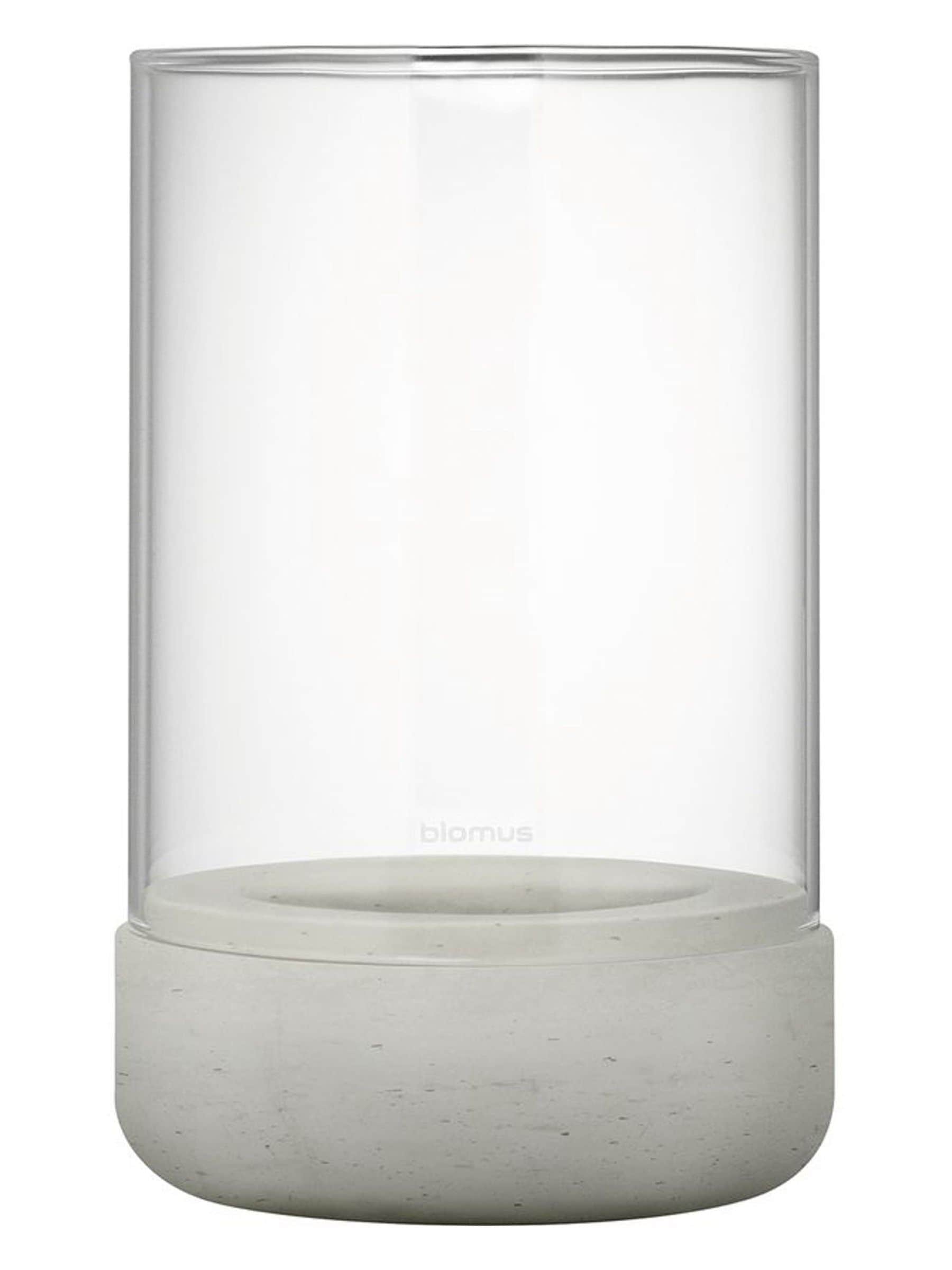 blomus grey CALMA tealight holder concrete glass, UK version