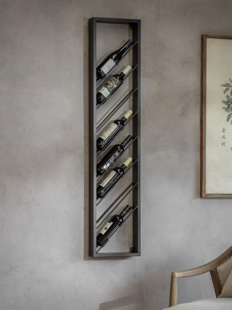 One.World Black Portland 8 bottle wine wall rack, imported from the UK