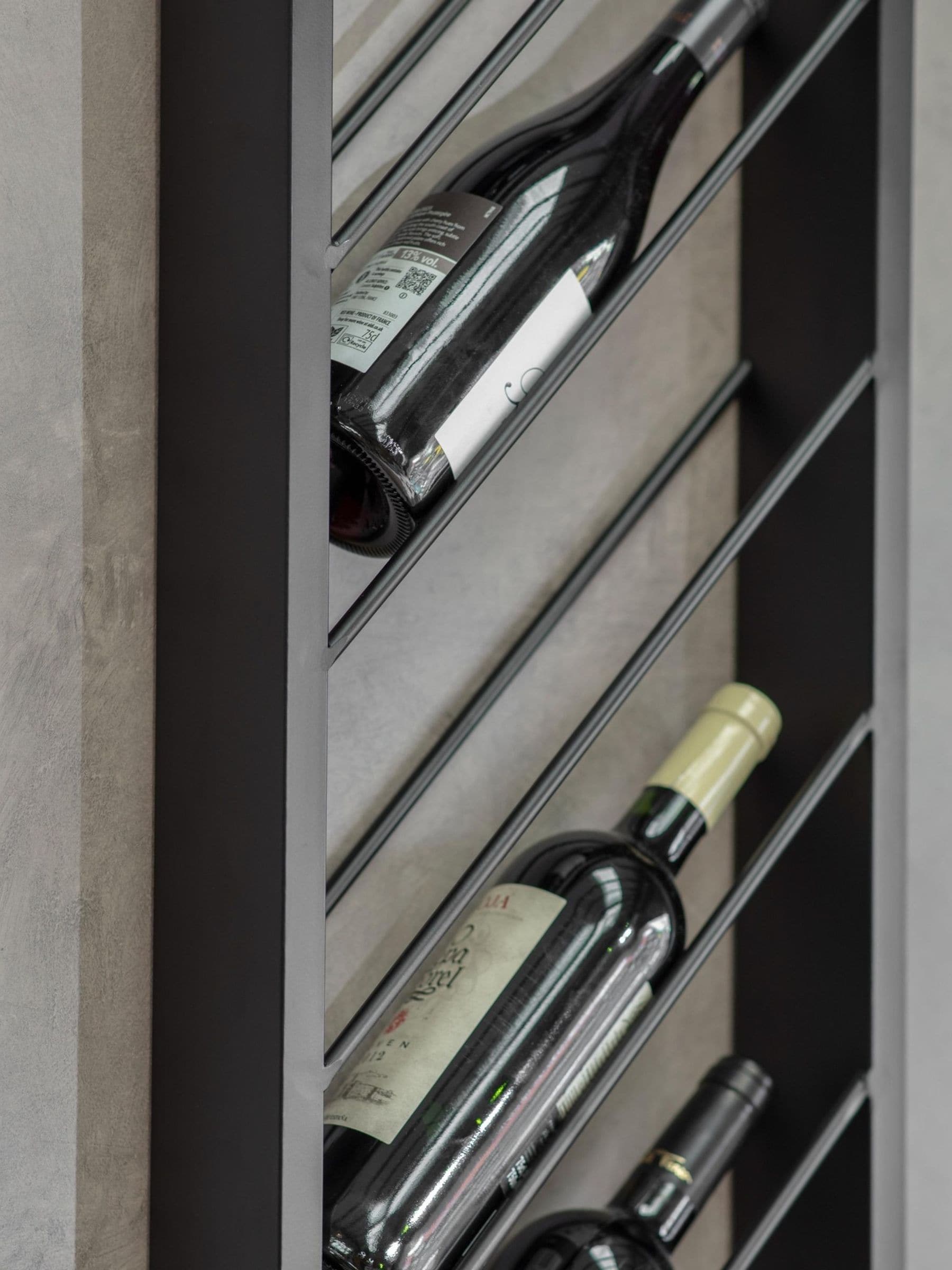 One.World Black Portland 8 bottle wine wall rack, imported from the UK