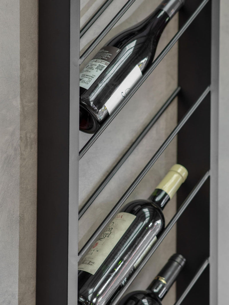 One.World Black Portland 8 bottle wine wall rack, imported from the UK