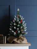 Festive prelit berry and cone table tree 60cm (British brand)