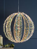 Festive 30cm iridescent ball with warm white LEDs, UK version