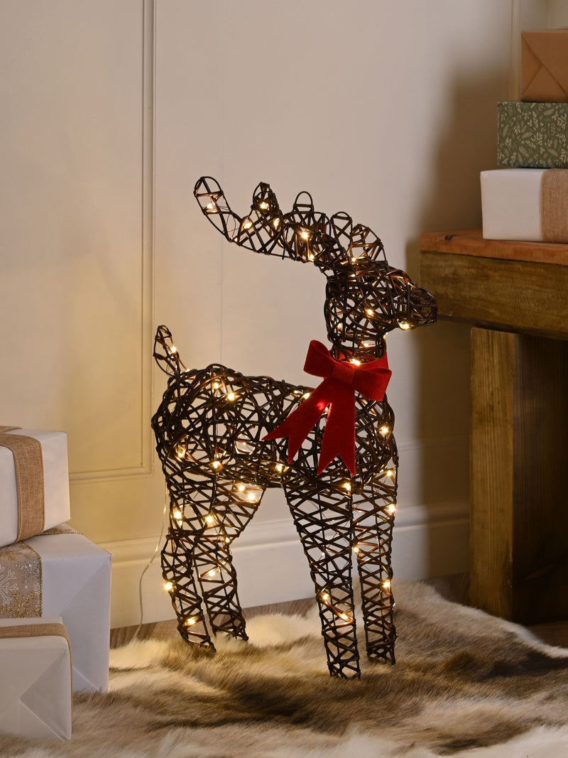 Bo LED reindeer decoration warm white with bow 60cm (British brand)