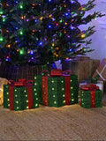 Bo Lit green parcels with red bow, set of 3, UK version