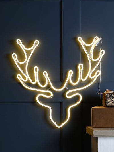 Next Neon Flex Reindeer Head Christmas Decoration 58cm- Buy online at McGrocer