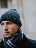 Crew Clothing blue beanie, UK version