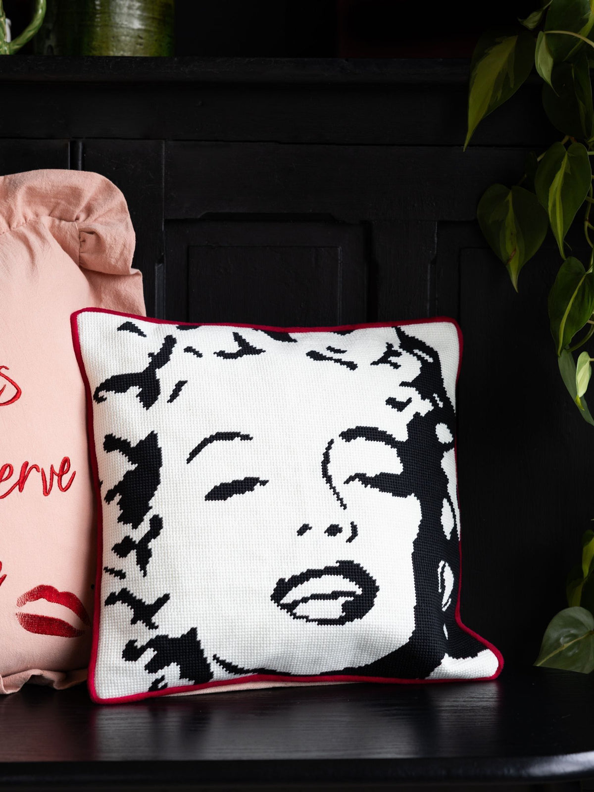 Rockett St George Marilyn Monroe needlepoint cushion 35cm, UK version