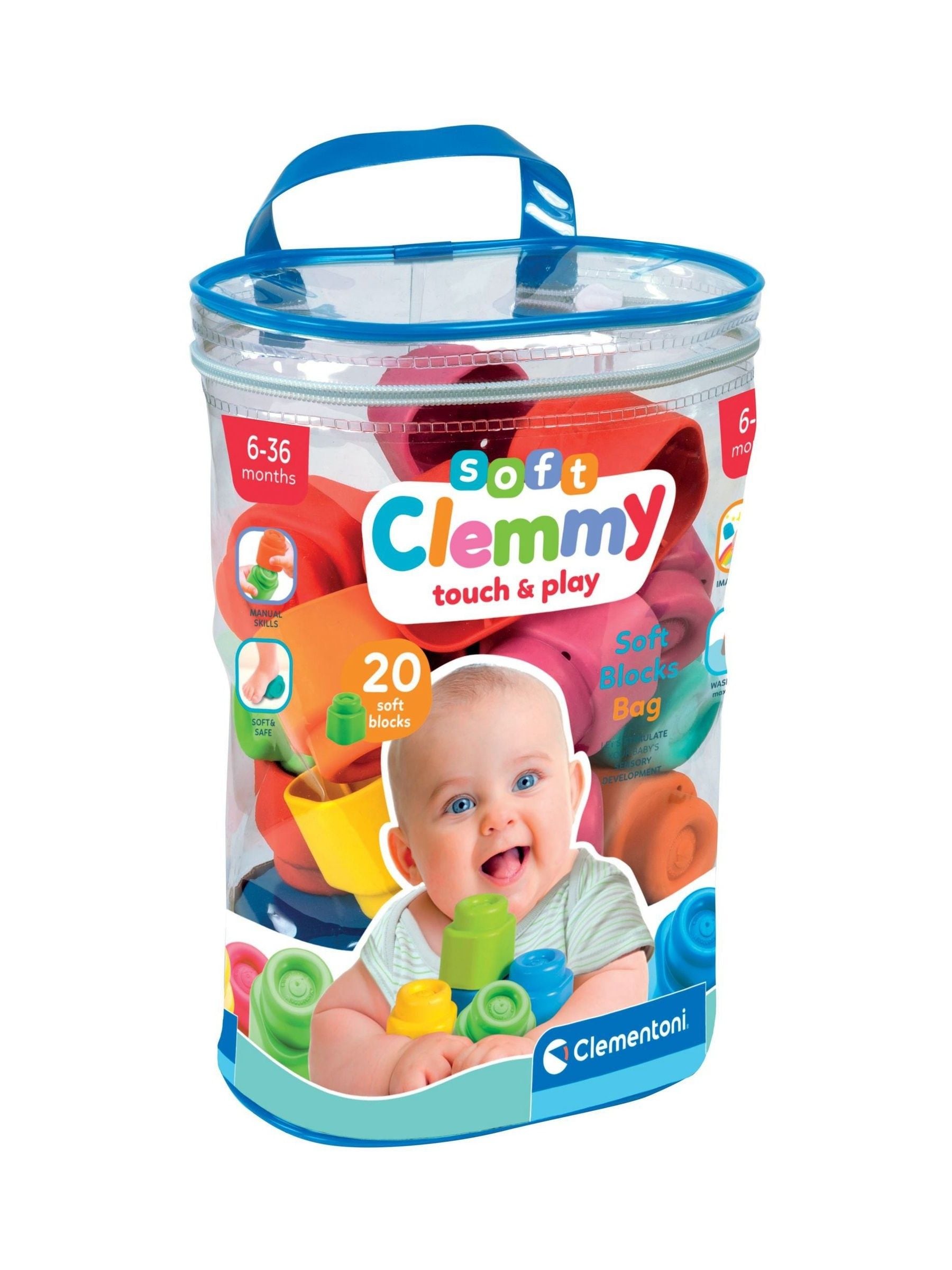 Clementoni soft blocks bag Touch & Play 20 piece (British brand)