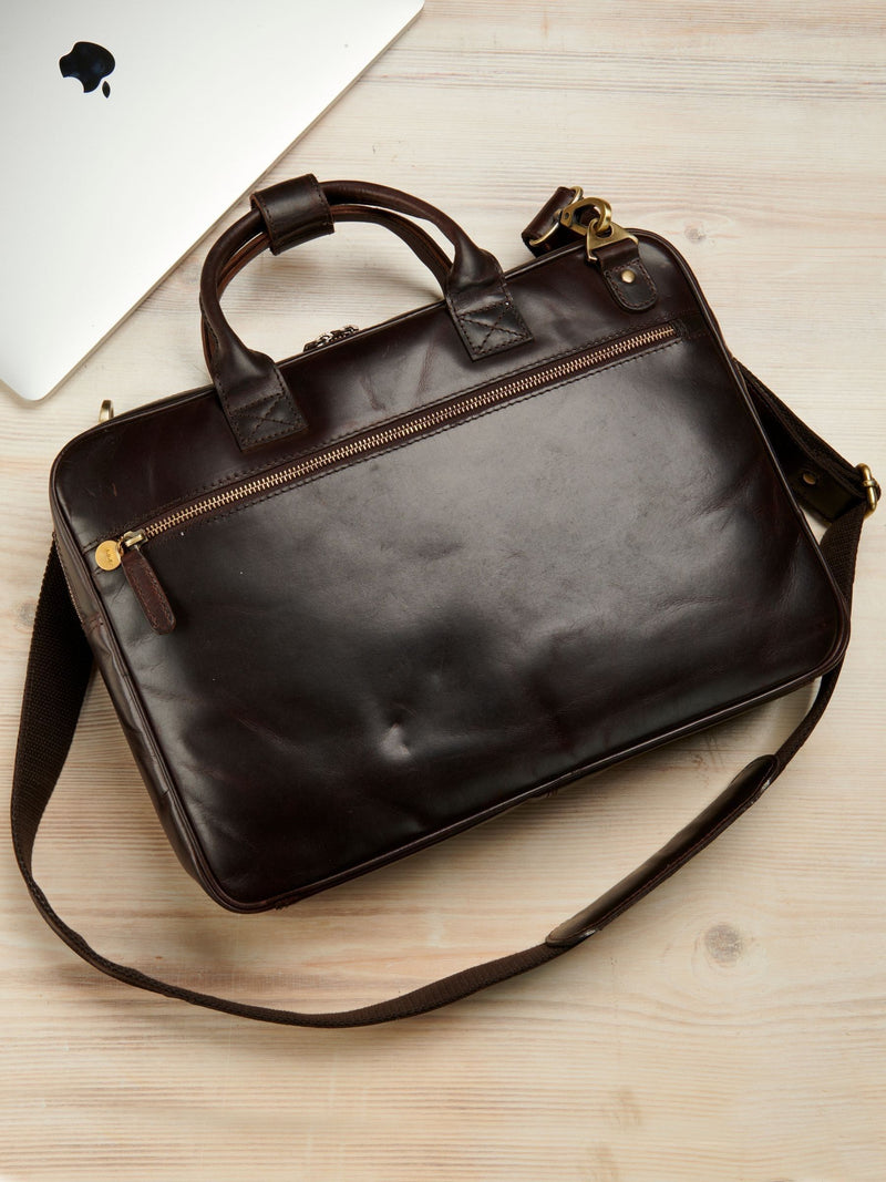 Posh Totty Designs personalised leather laptop bag, UK version