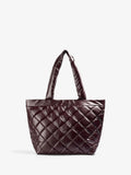 Scalpers red quilted skull tote bag with dimensions, imported from the UK