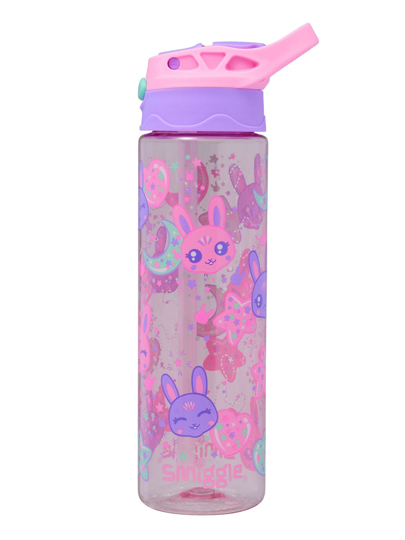 Smiggle Pink All Stars Flip Top Plastic Drink 650Ml Bottle