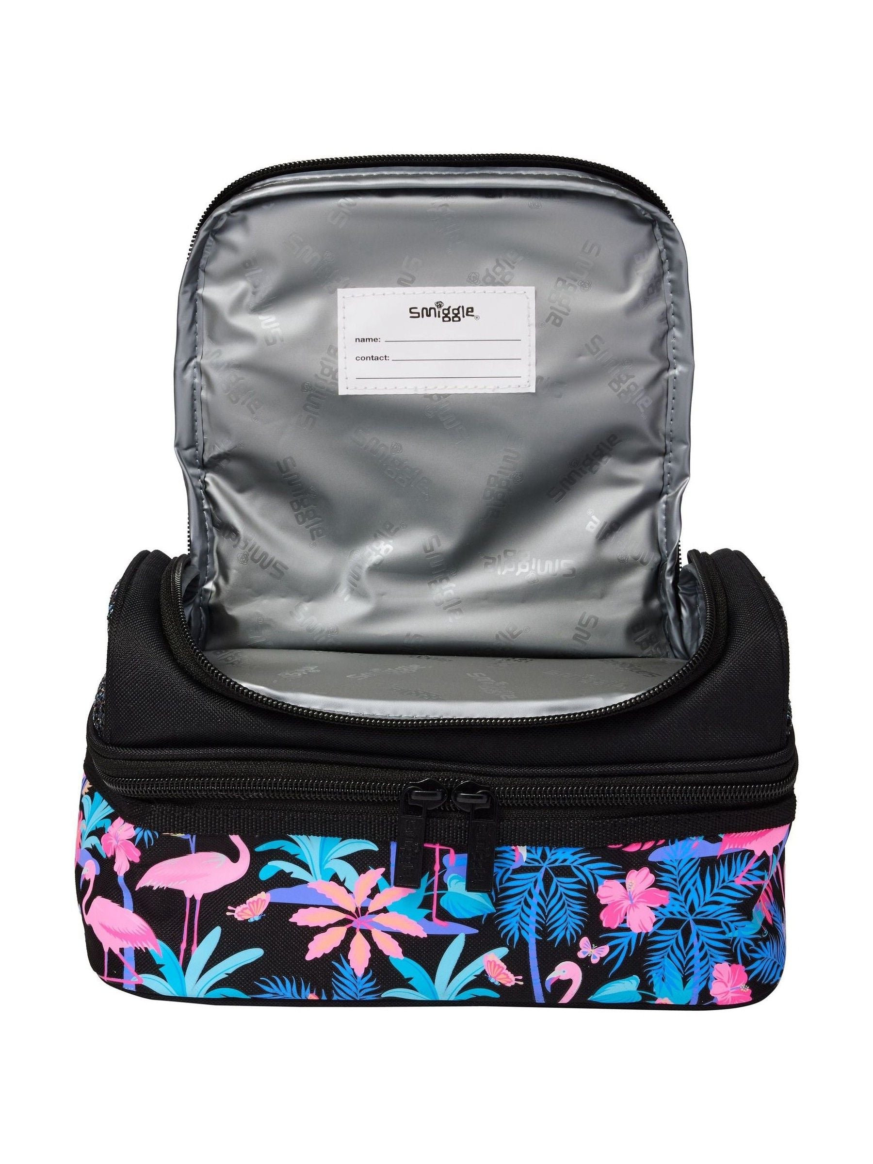 Smiggle All Stars Double Decker Lunchbox Black Blue Large, imported from the UK
