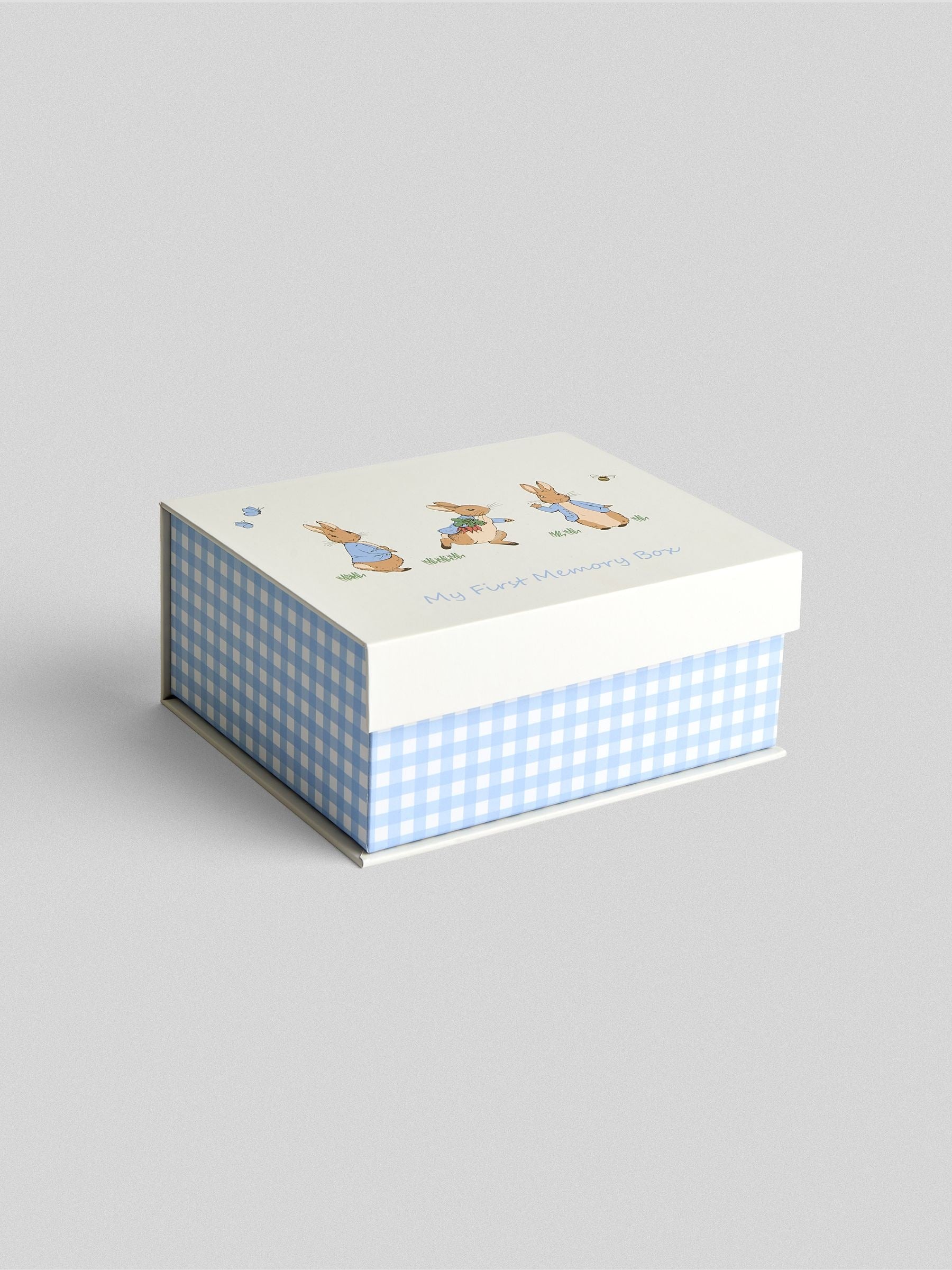 JoJo Maman Bébé Peter Rabbit keepsake memory box blue gingham, UK version