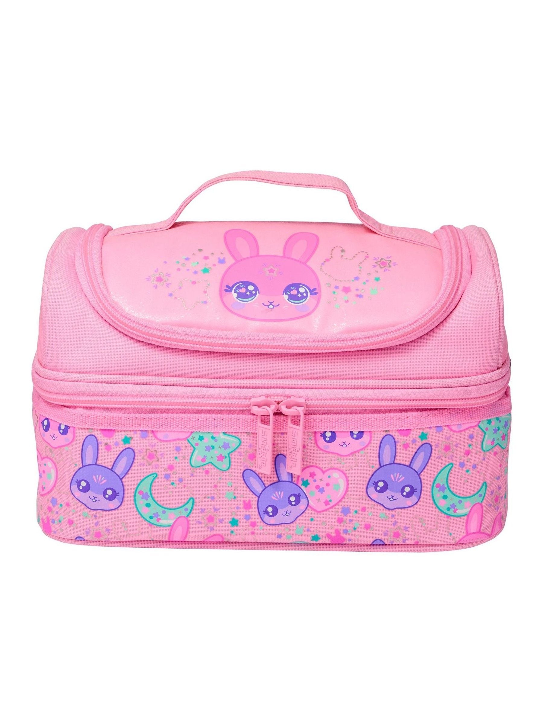 Smiggle All Stars Large Double Decker Lunchbox Black/Blue