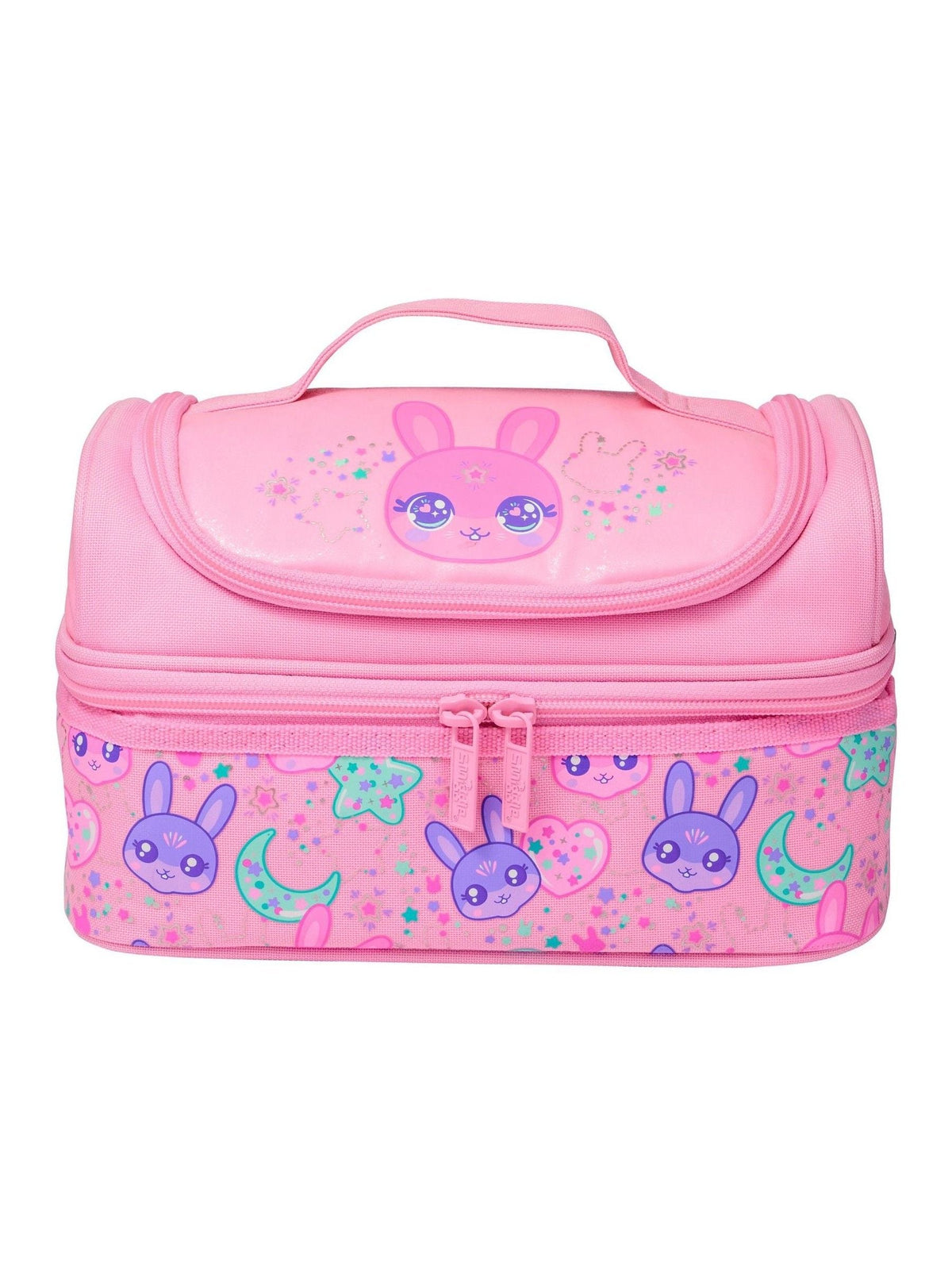Smiggle All Stars Large Double Decker Lunchbox Black/Blue