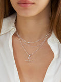 Carrie Elizabeth gold tone T bar chain necklace 18 inch (British brand)