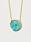 Carrie Elizabeth turquoise pendant necklace 14k gold vermeil (British brand)