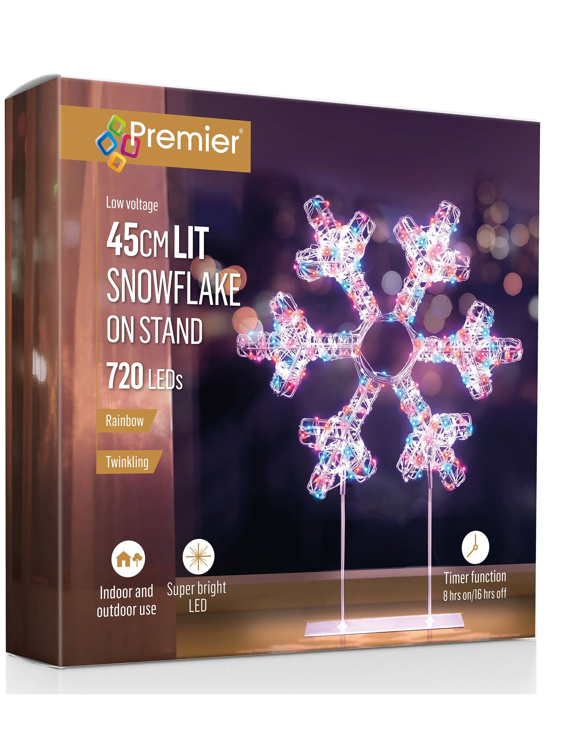 Premier Decorations table top snowflake LED 45cm - British product