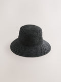 Black woven bucket hat, UK version