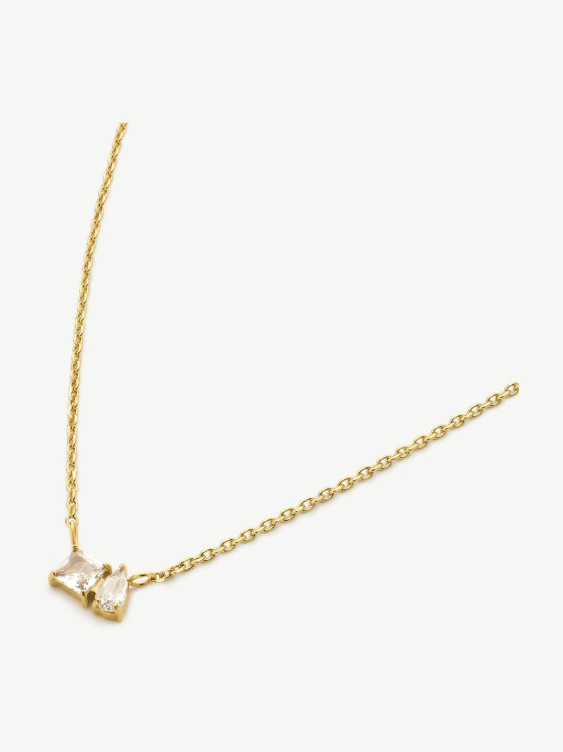D.LOUISE gold tone cubic zirconia pendant necklace (British brand)