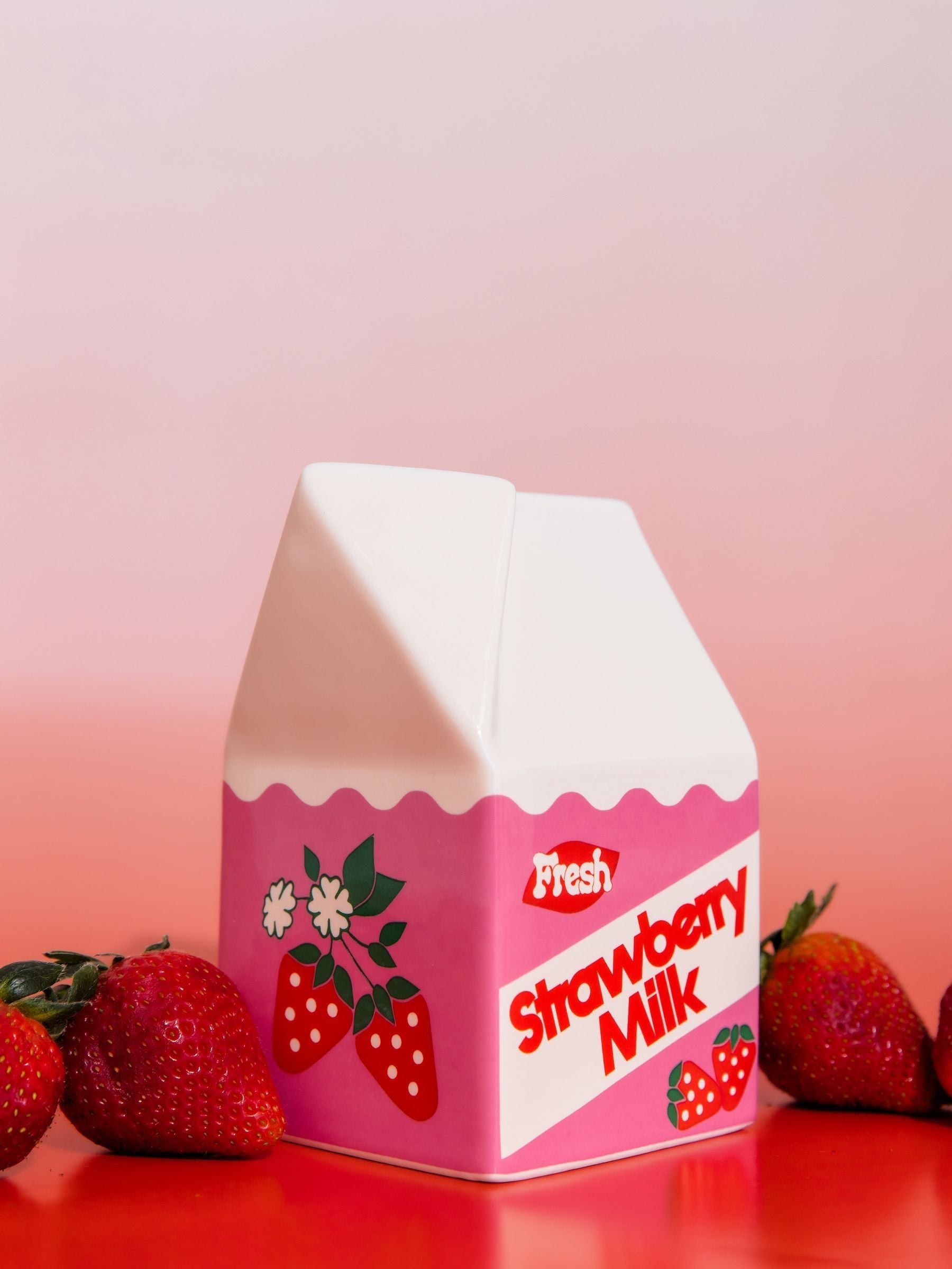 ban.do pink strawberry milk vase ceramic (British brand)