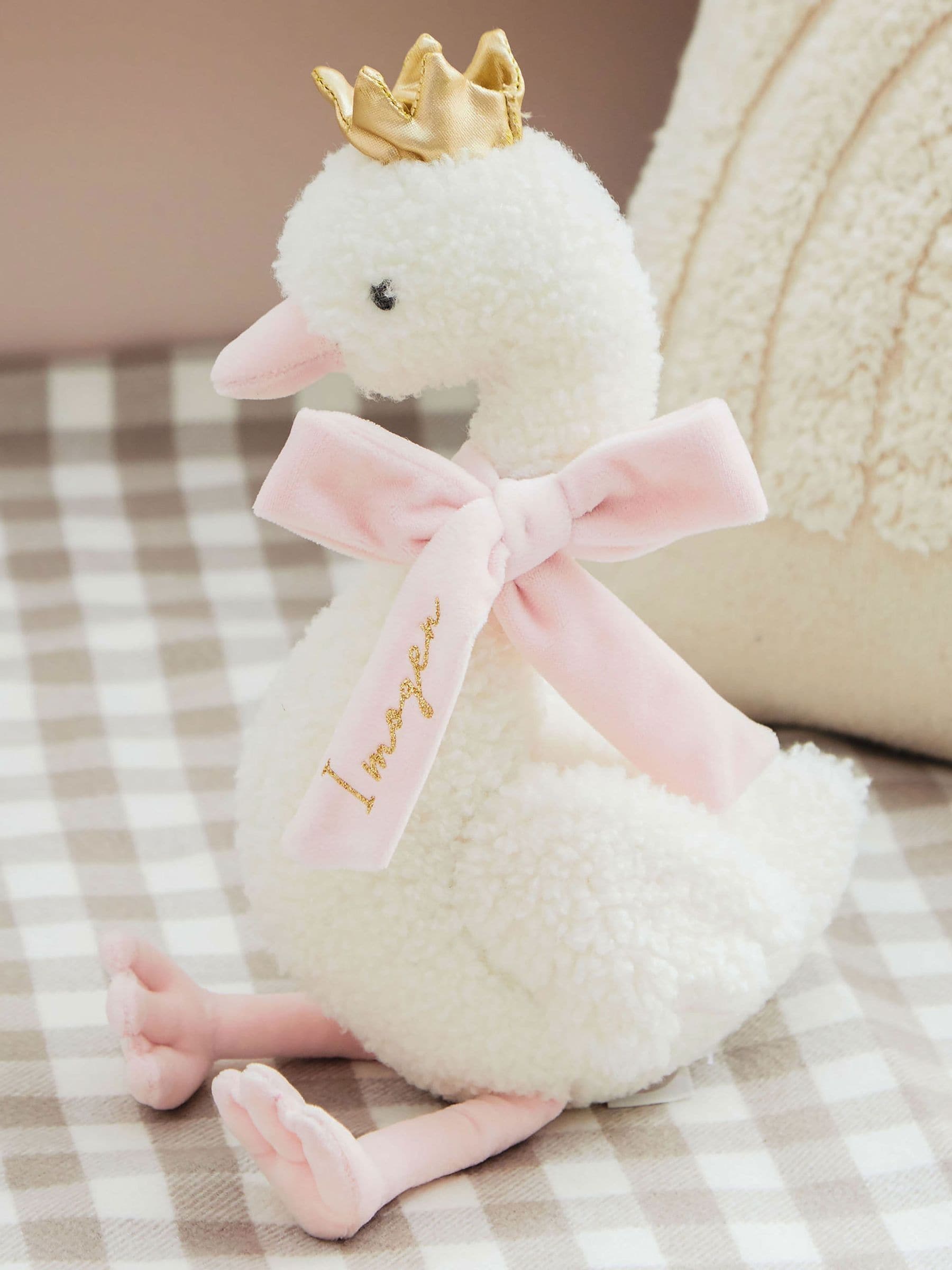 My 1st Years personalised swan plush toy, imported from the UK