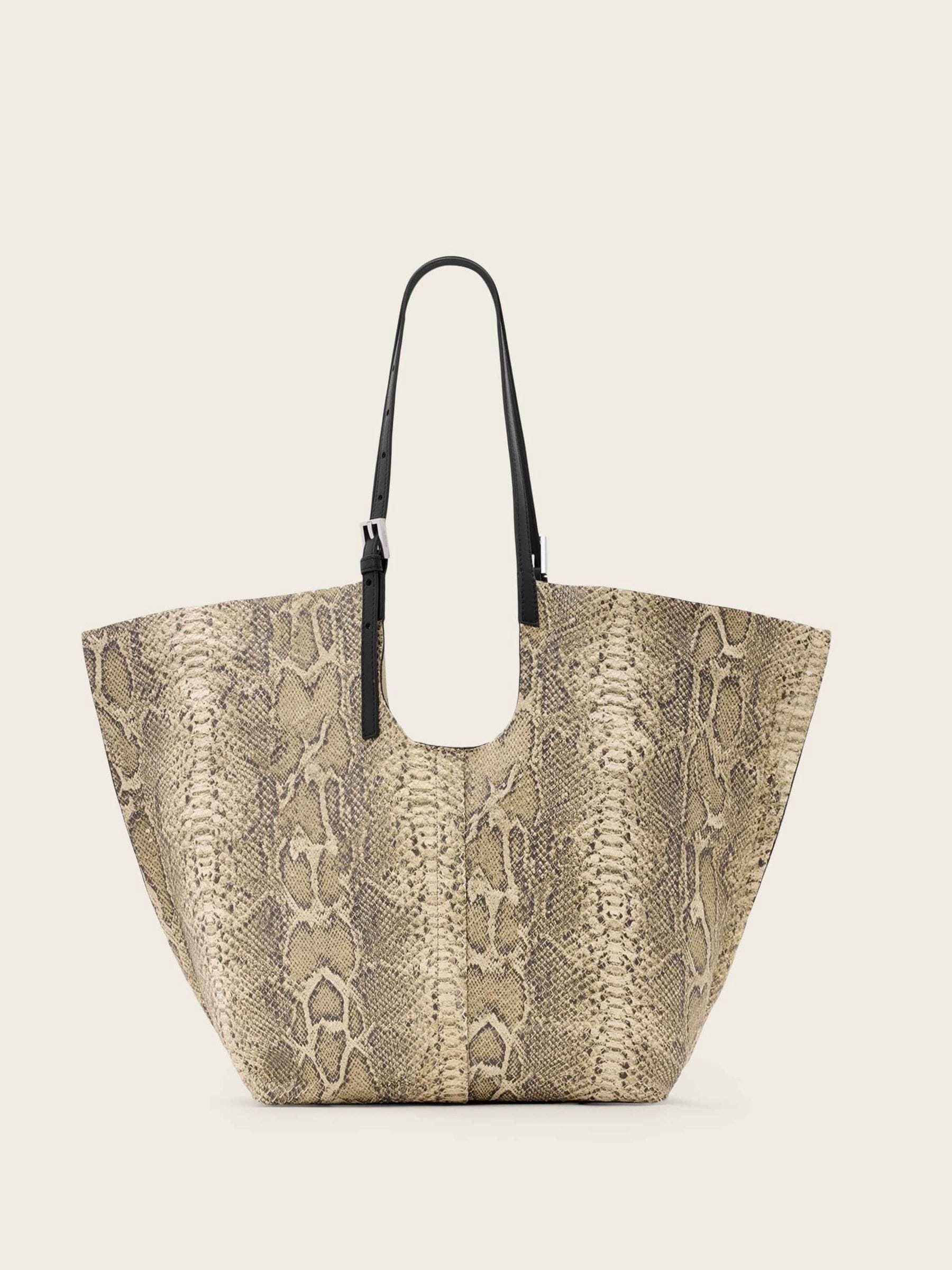 AllSaints White Ara Snake tote bag 100% leather (British brand)