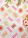 Pink biscuit wipe clean table cloth 100% cotton - British product