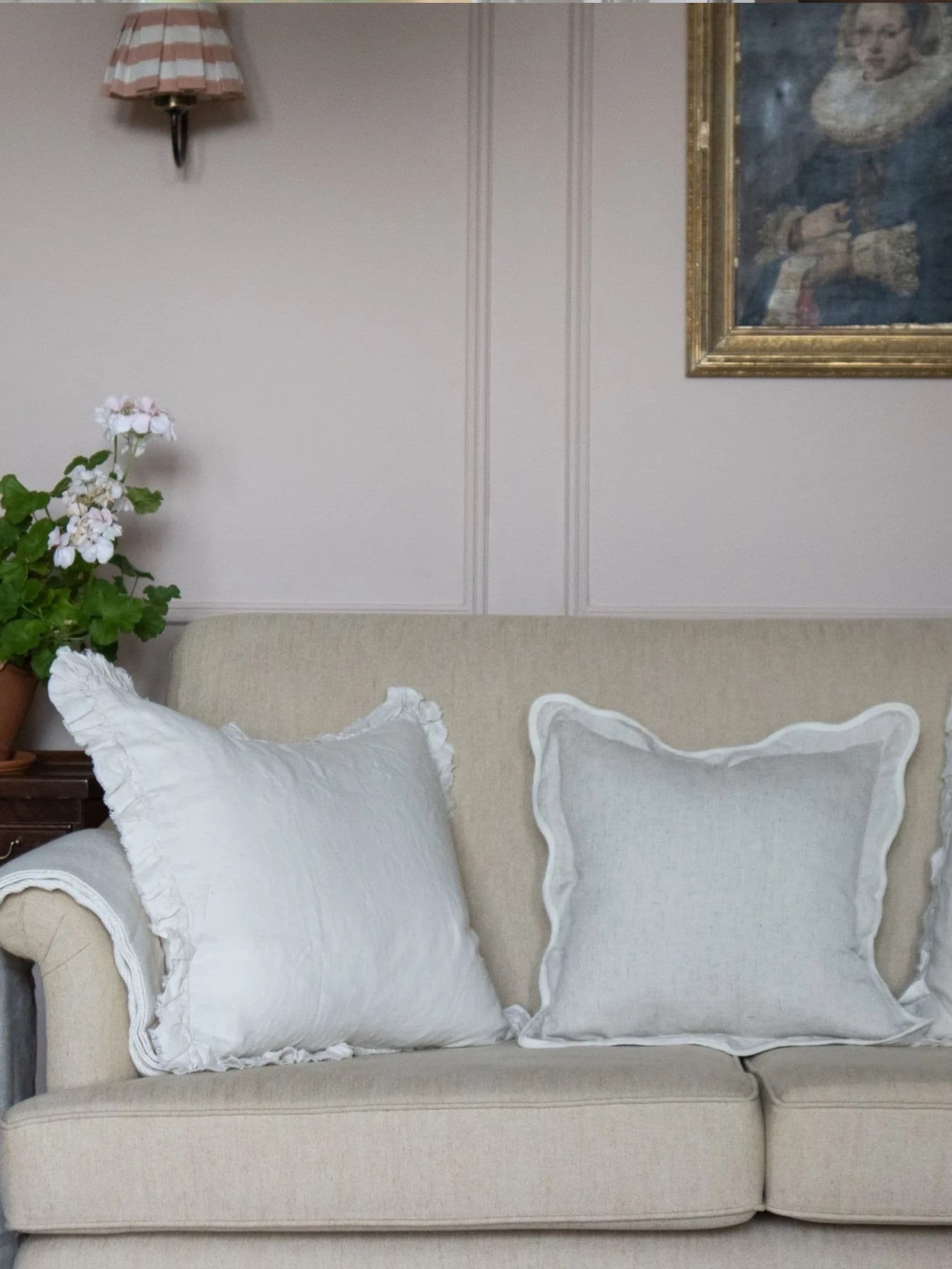 Ellenvale Interiors Cream Hallie Ruffle 45 x 45cm Cushion Cover