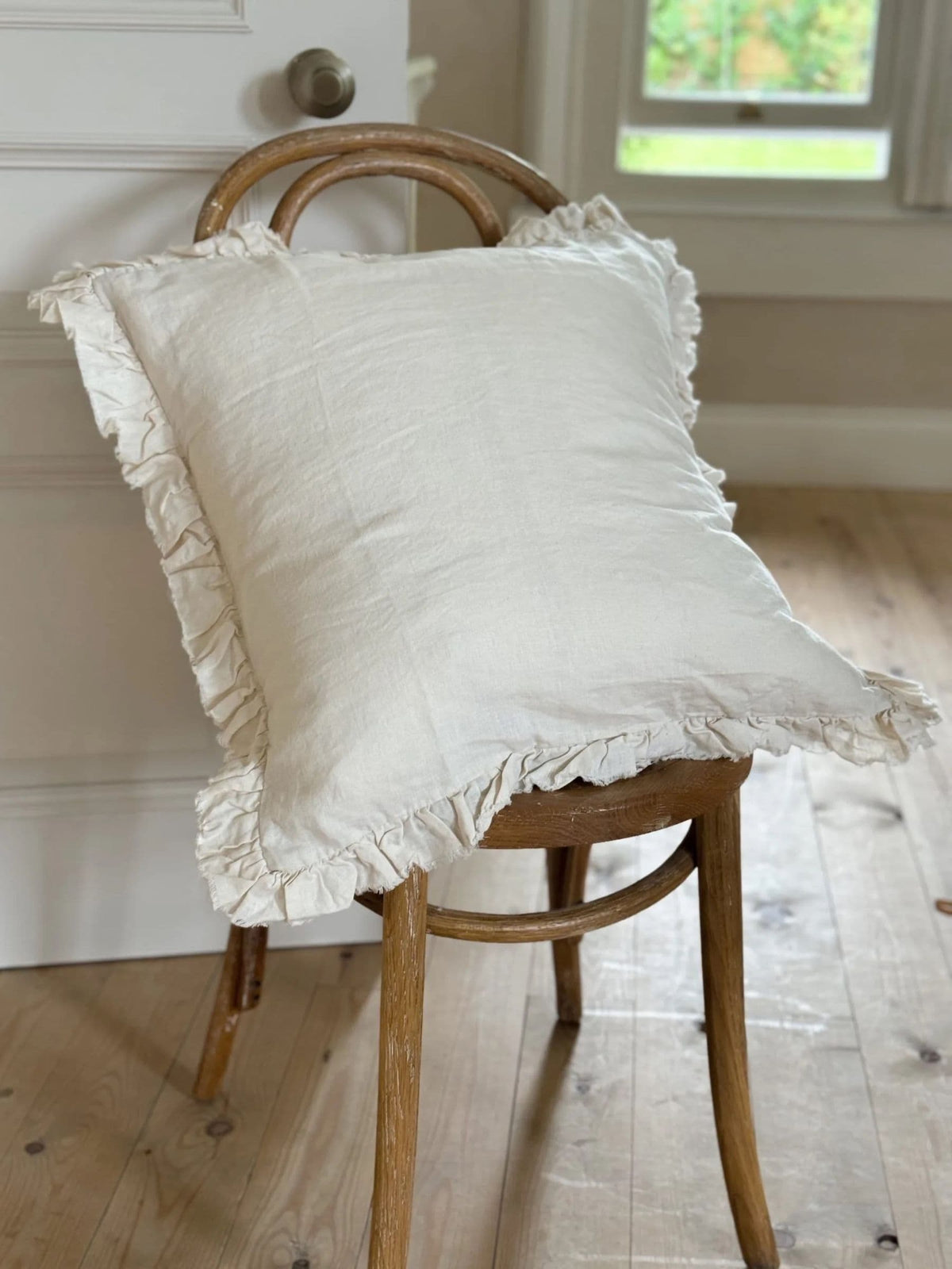Ellenvale Interiors Cream Hallie Ruffle 45 x 45cm Cushion Cover