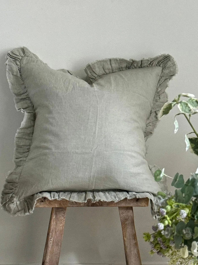 Ellenvale Interiors Sage Hallie Ruffle 45 x 45cm Cushion Cover