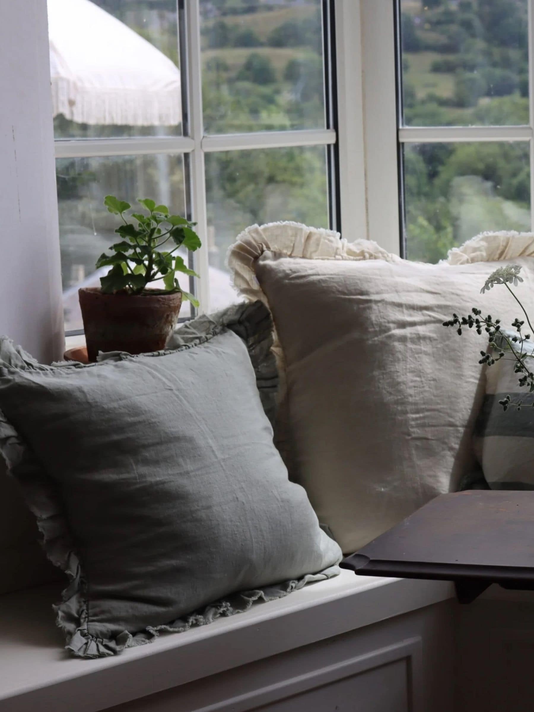 Ellenvale Interiors Sage Hallie Ruffle 45 x 45cm Cushion Cover