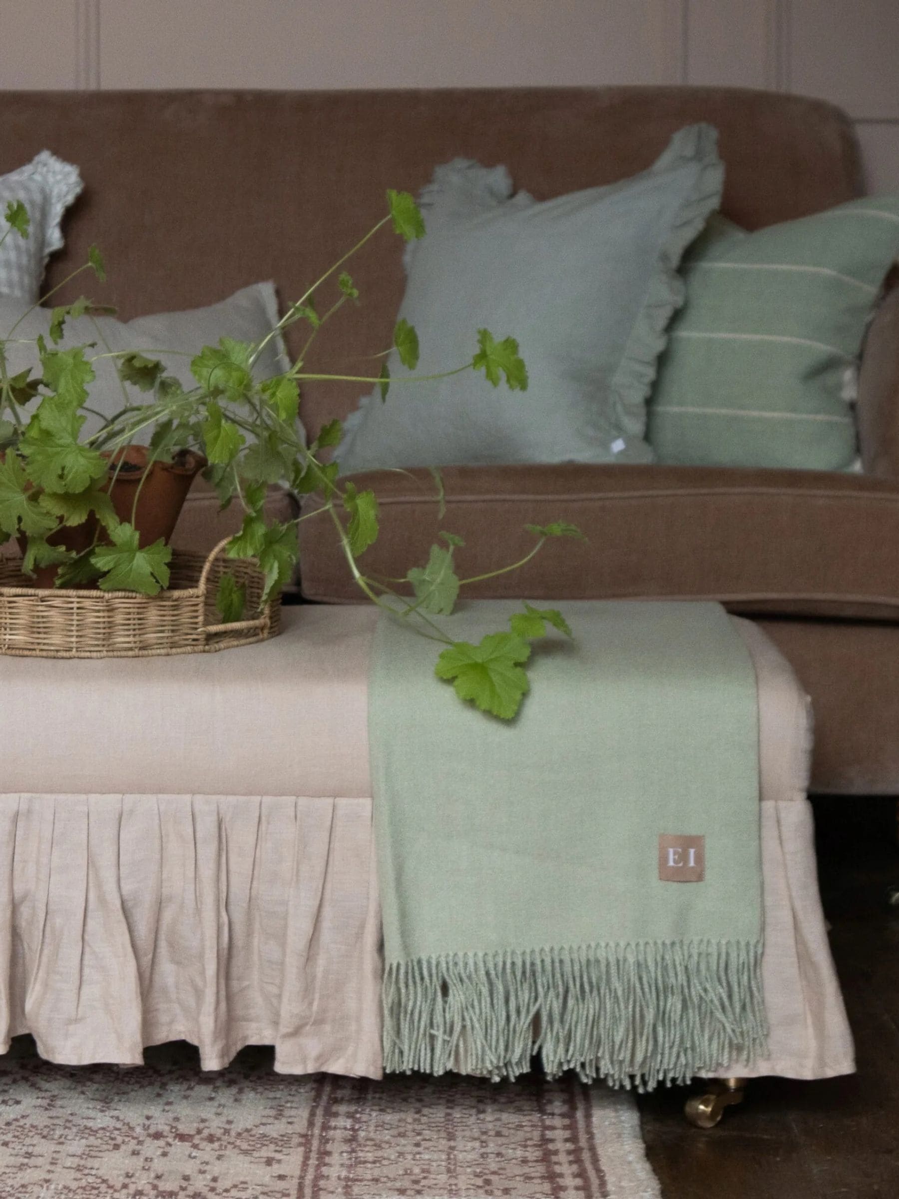 Ellenvale Interiors Sage Hallie Ruffle 45 x 45cm Cushion Cover