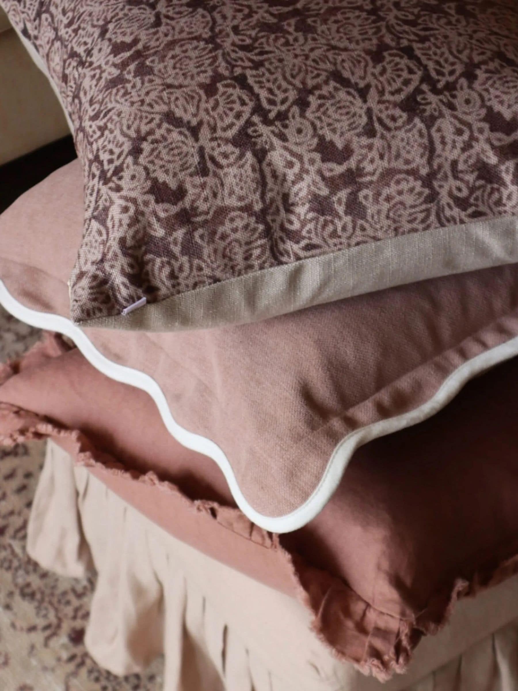 Ellenvale Interiors Pink Hallie Ruffle 45 x 45cm Cushion Cover