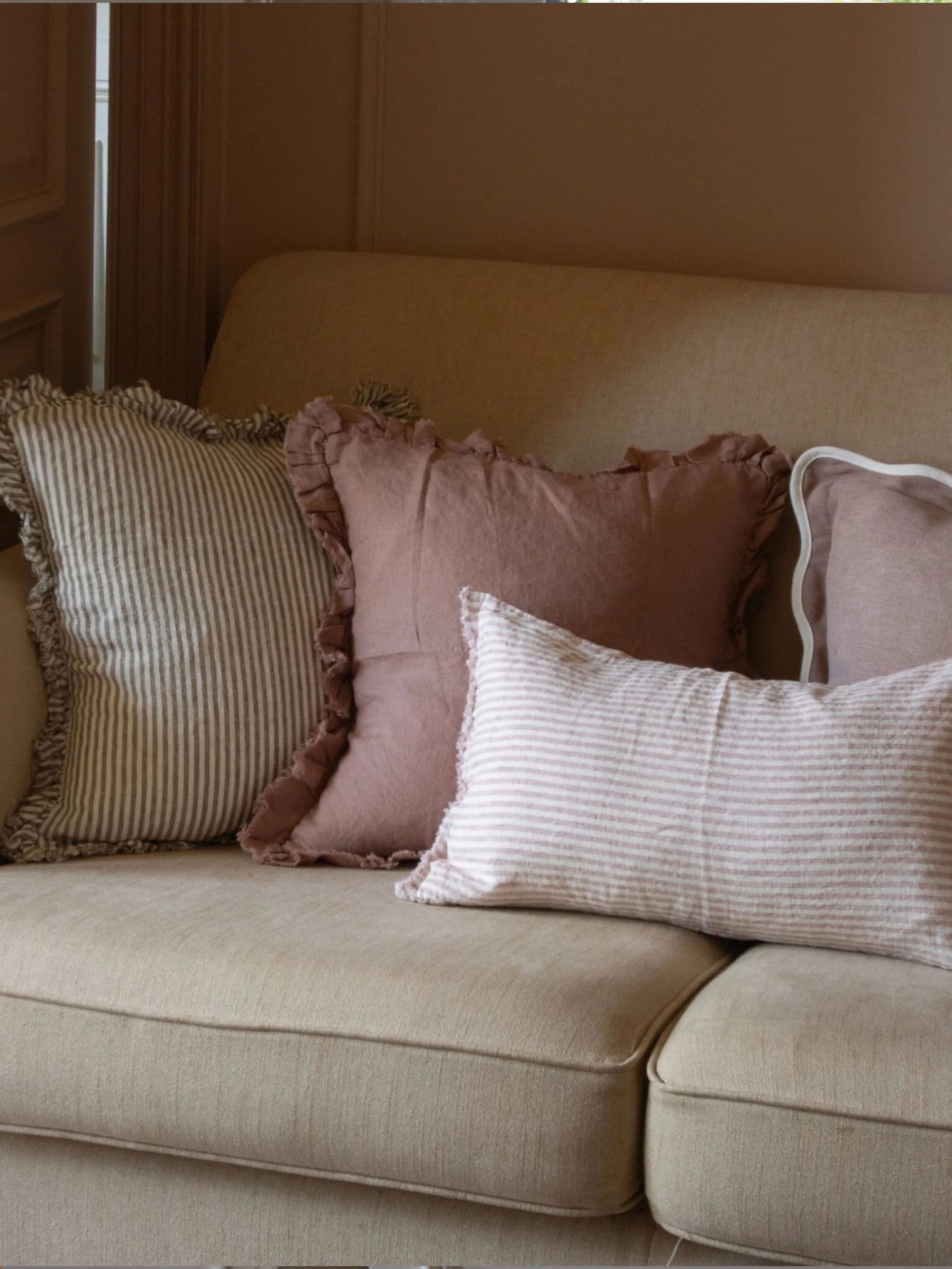Ellenvale Interiors Pink Hallie Ruffle 45 x 45cm Cushion Cover