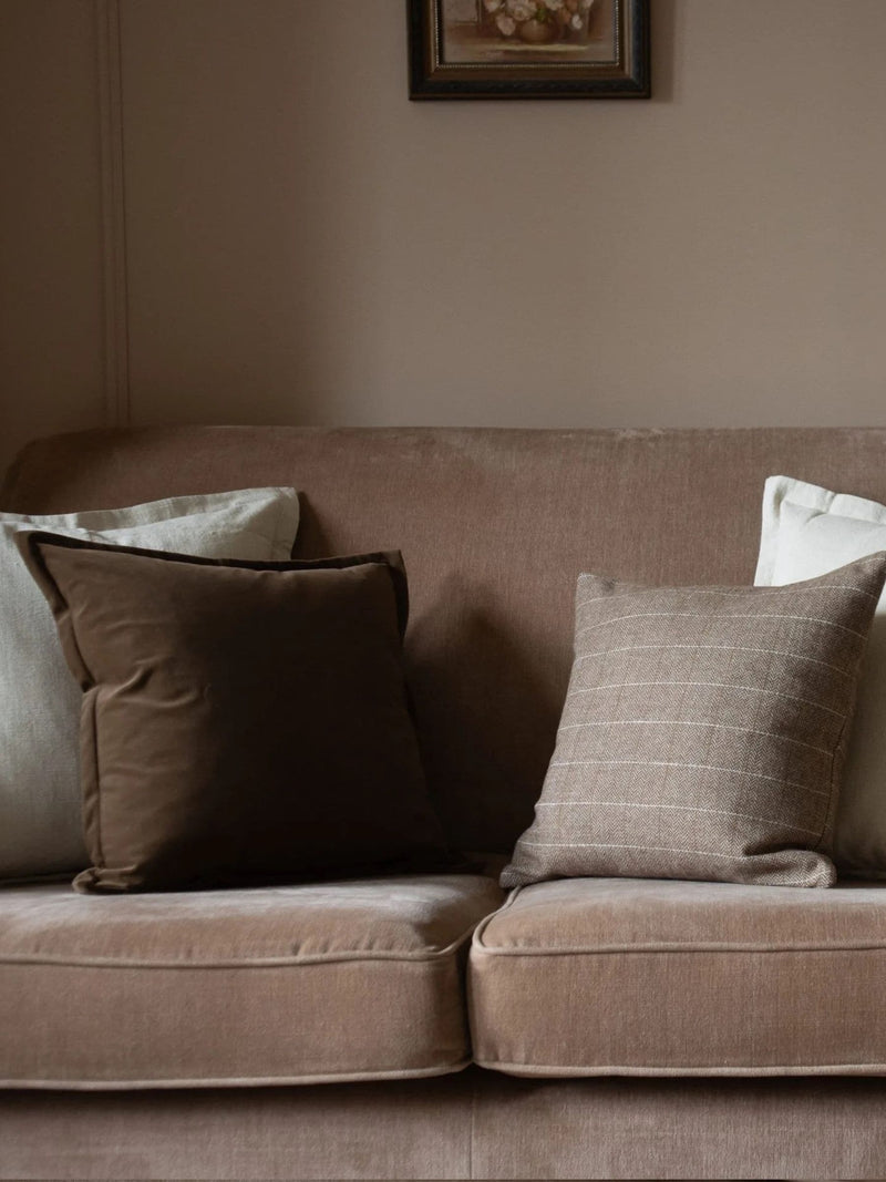 Ellenvale Interiors Darcy dark brown velvet cushion cover 45x45cm - British product