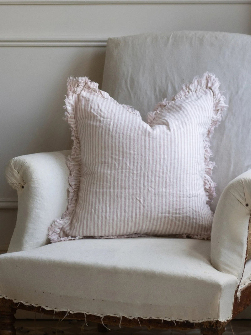 Ellenvale Interiors Pink Hallie Stripe Ruffle 45 x 45cm Cushion Cover