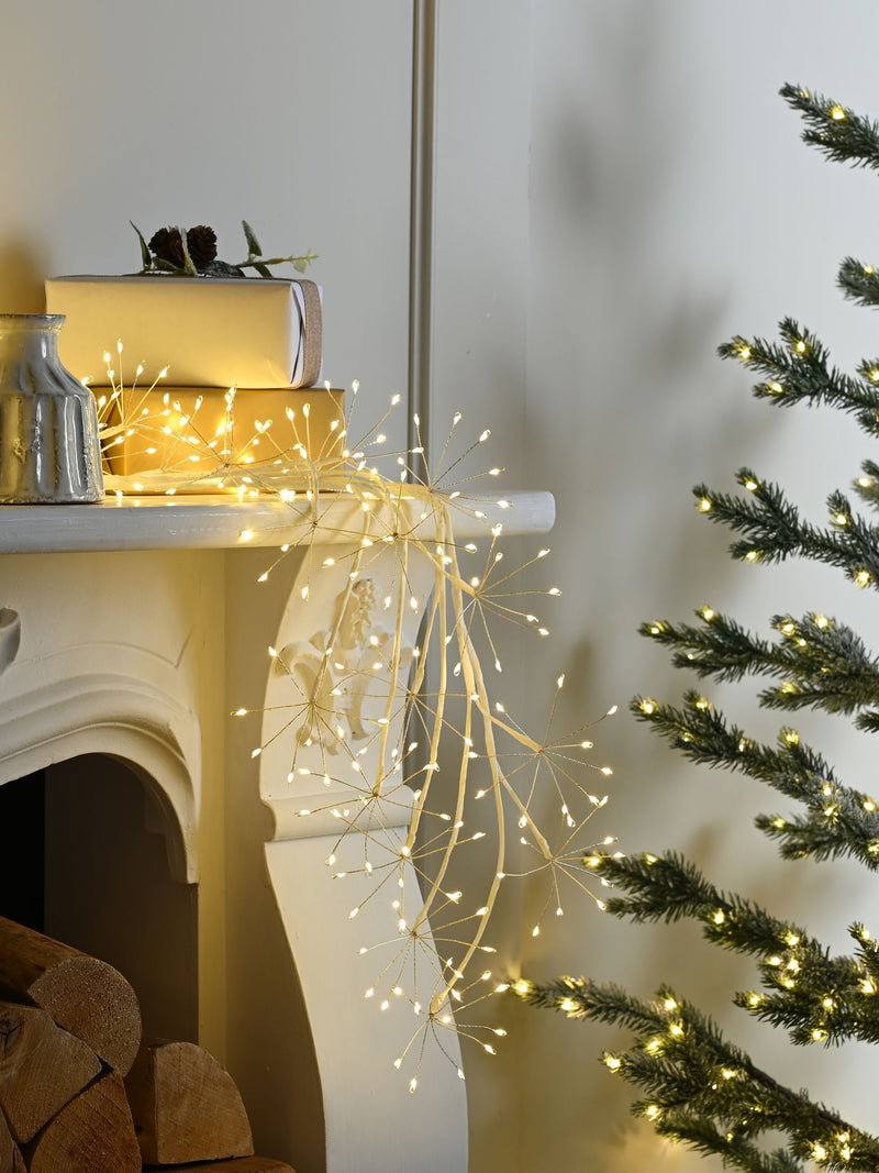 Festive White Pre Lit Microdot Branch 150cm Christmas Decoration