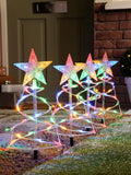 Festive spiral Christmas trees set of 4 45cm tall with LED lights, UK version