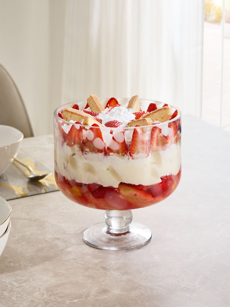 Pink Confetti Large Trifle Serving Bowl, imported from the UK