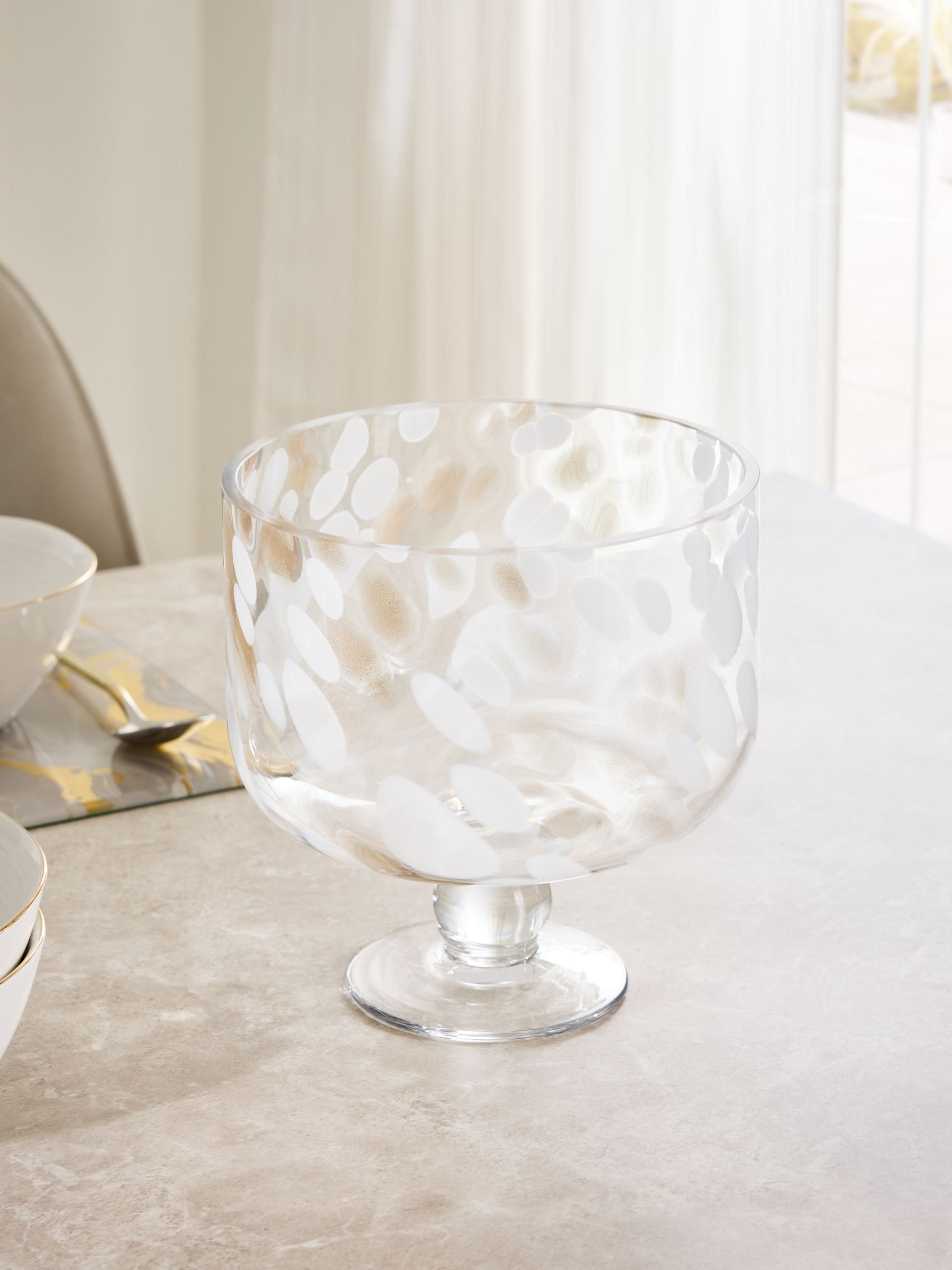 Pink Confetti Large Trifle Serving Bowl, imported from the UK