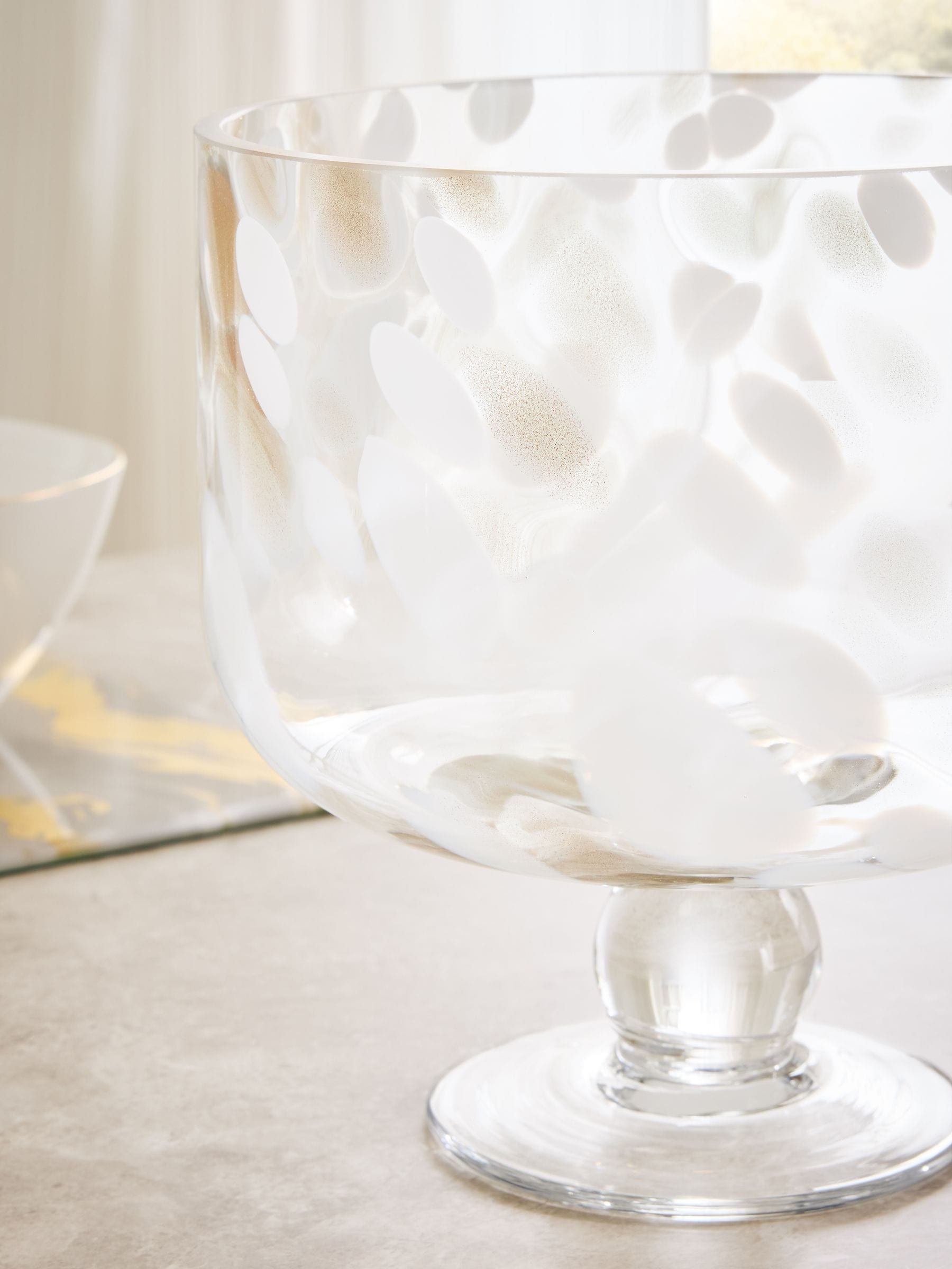 Pink Confetti Large Trifle Serving Bowl, imported from the UK