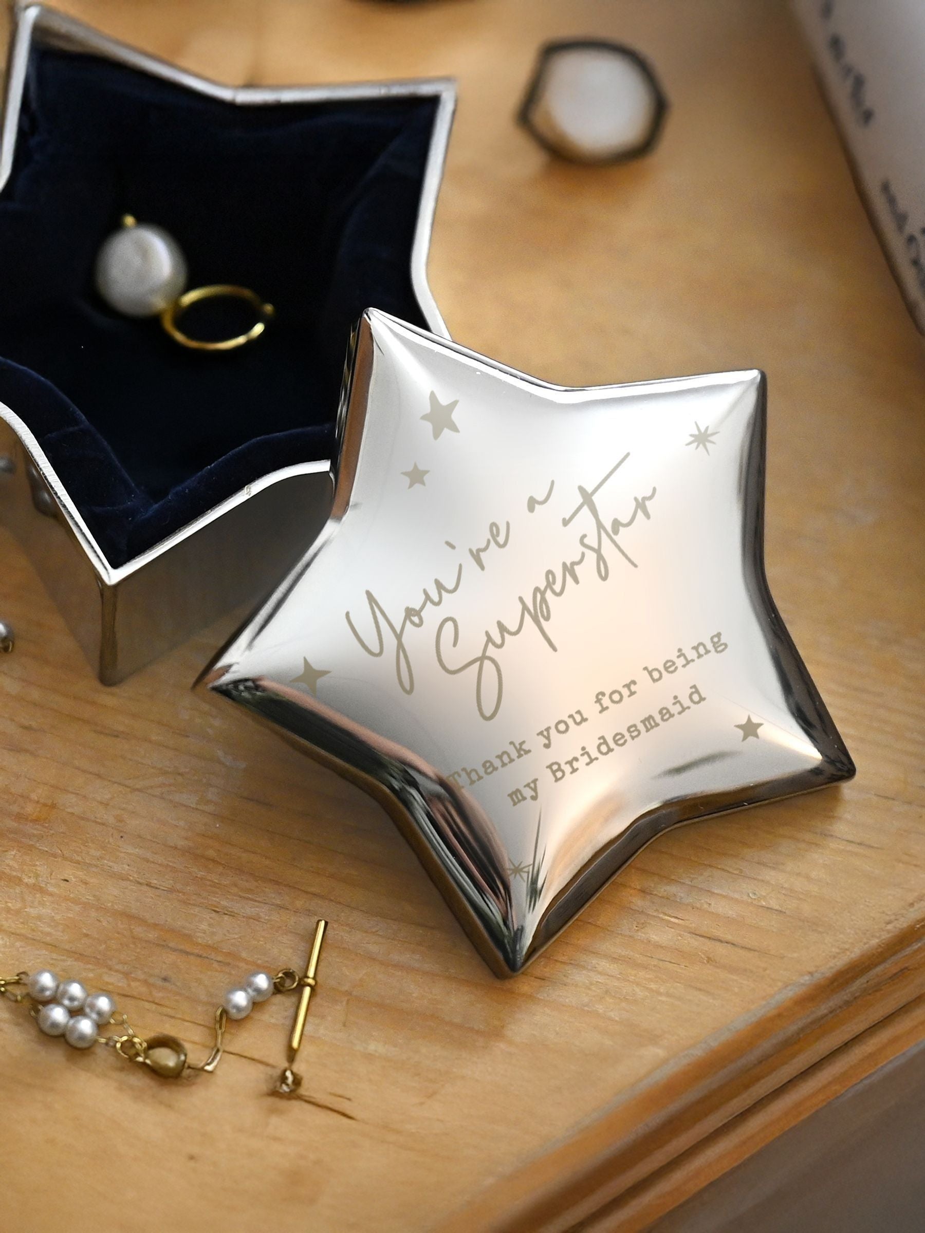 PMC nickel plated personalised trinket box, UK version