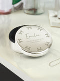 PMC personalised bow round trinket box - British product