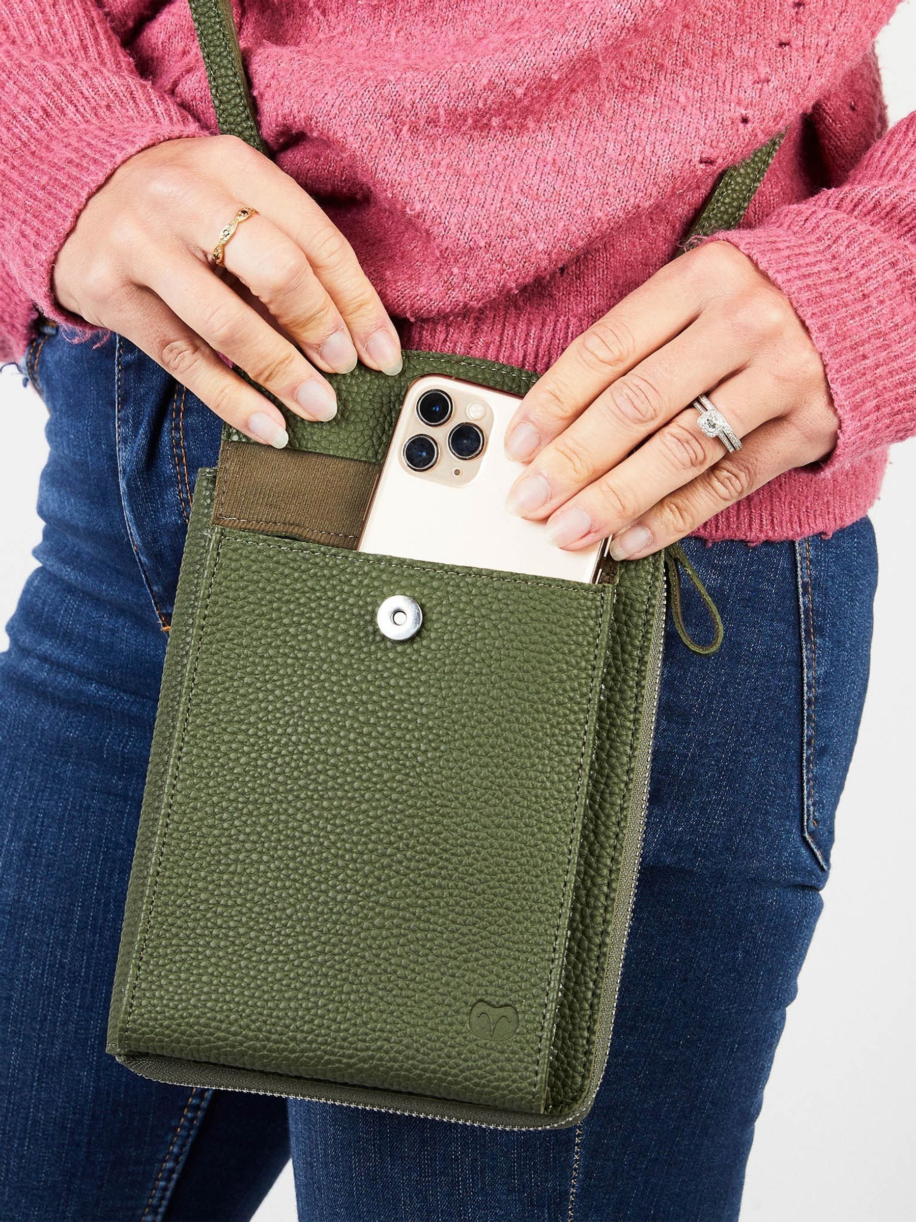 Goodeehoo Olive Green Columbian Cross-Body Bag